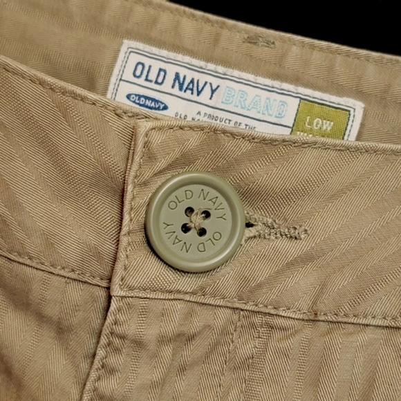 OLD NAVY ♡ Sweet Military Green Cotton Low Waist Bengal Striped Bermuda Shorts 6 - Picture 7 of 16
